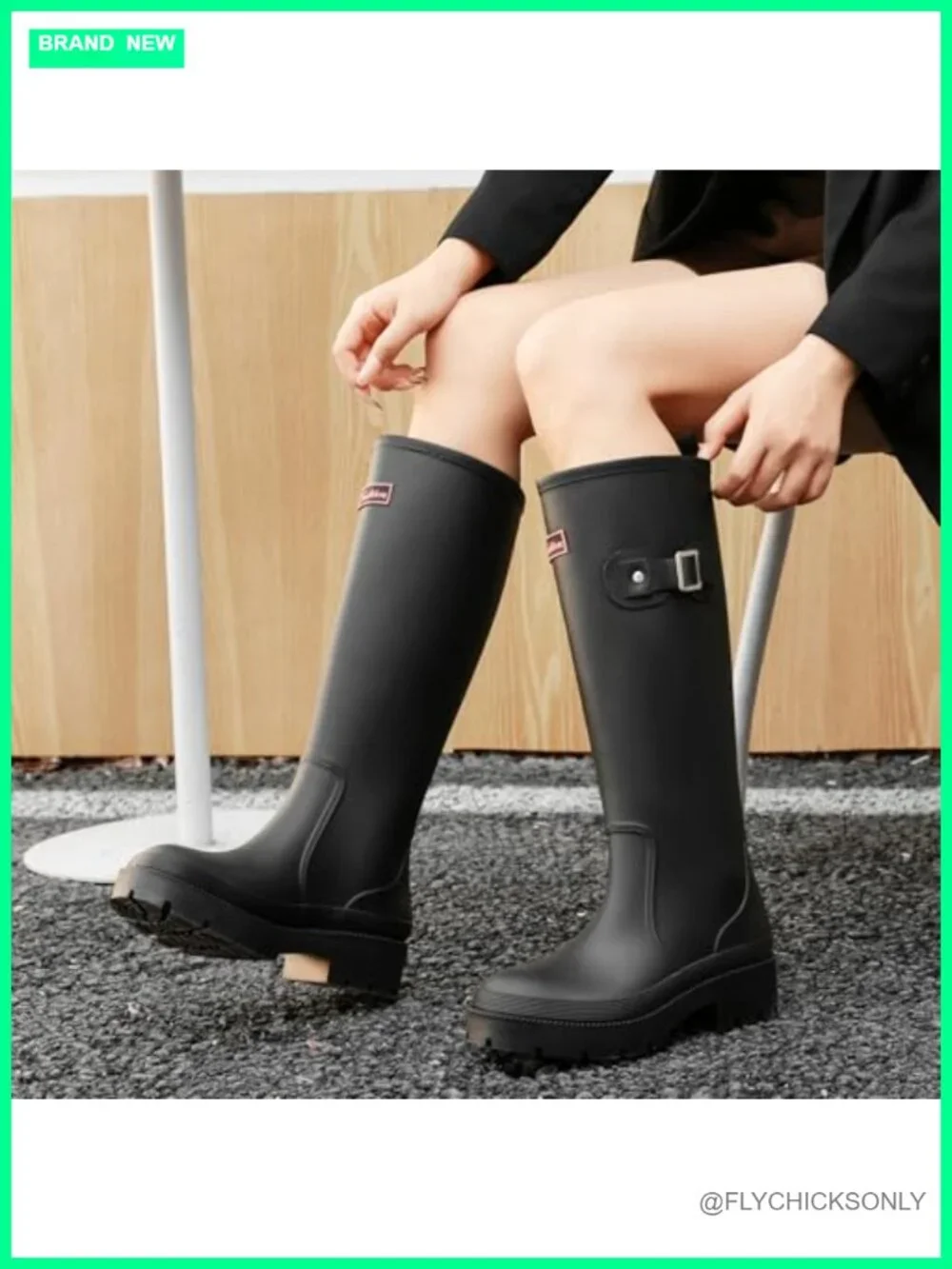 Women's Waterproof Knee High Rain Boots Anti-Slip Rubber Muck Boots
